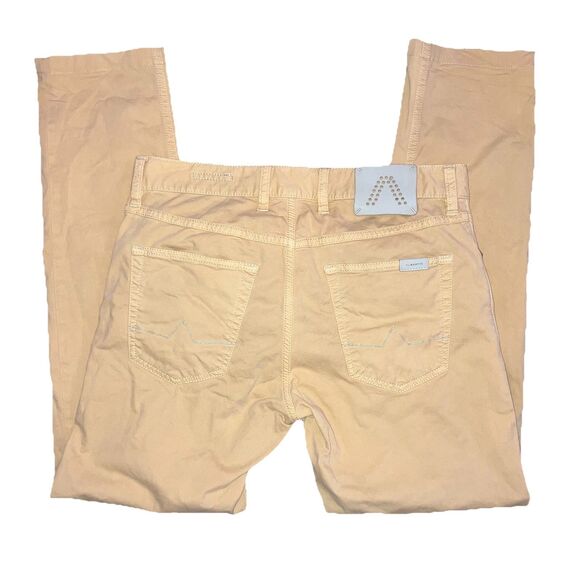 ALBERTO 31/30 REGULAR SLIM FIT PIPE LUXURY T400 JEANS LOGO CAMEL TAPERED COTTON - Picture 2 of 7